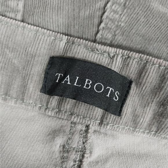 TALBOTS! SWEET ASH GRAY FINE WALE CORDUROY STRAIGHT LEG PANTS, SLACKS! SZ 12 - Picture 8 of 11